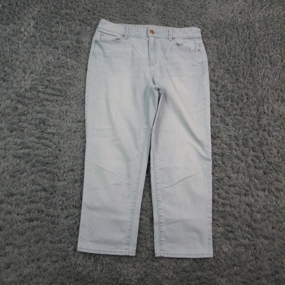 Chico's Jeans Womens 1 Blue Cropped Mid Rise Relaxed Stretch Denim 32x23*
